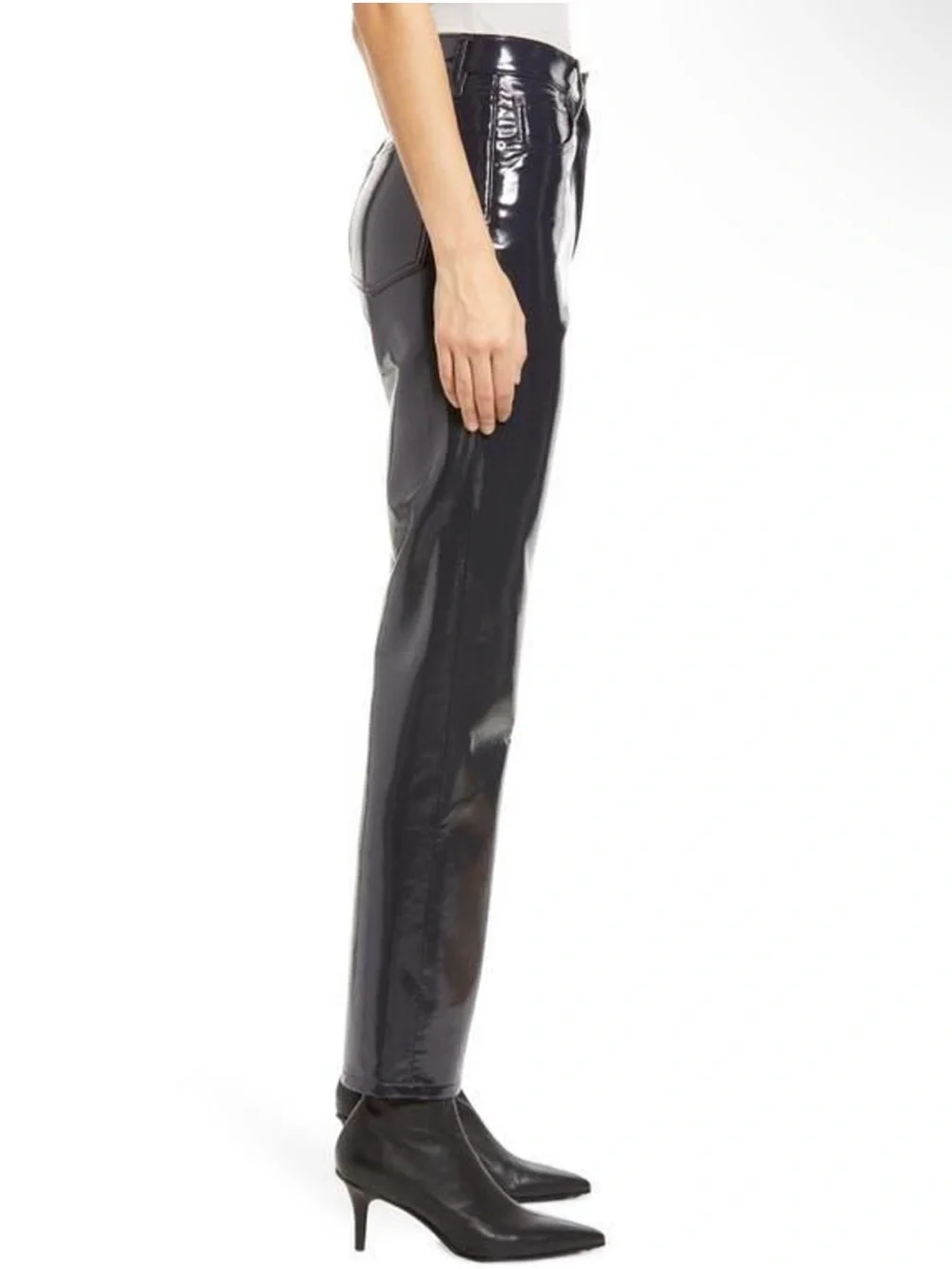 Agolde Recycled Leather 90's Pinch Waist in Shadow Patent A164-1351 size 31